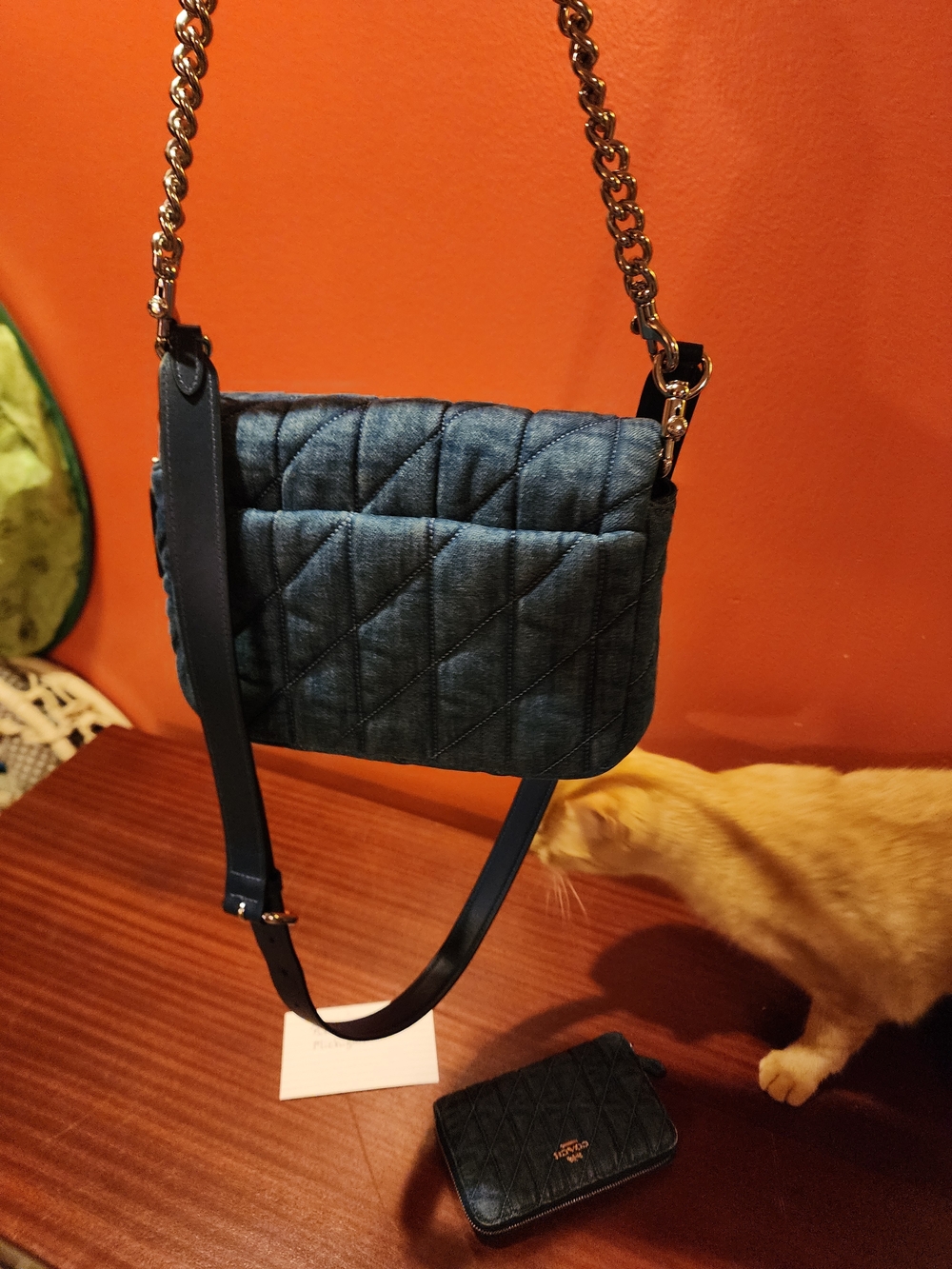 Coach Quilted Denim Crossbody and Zip Wallet - Blue New Condition - Picture 7 of 12